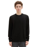 Jersey de hombre con cuello redondo liso negro