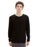 Jersey de hombre con escote redondo liso negro