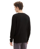 Jersey de hombre con escote redondo liso negro