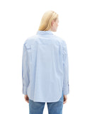 Camisa de manga larga de mujer, con cuello clásico, botones y estampado de rayas