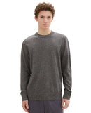 Jersey de hombre con cuello redondo liso gris