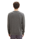 Jersey de hombre con cuello redondo liso gris