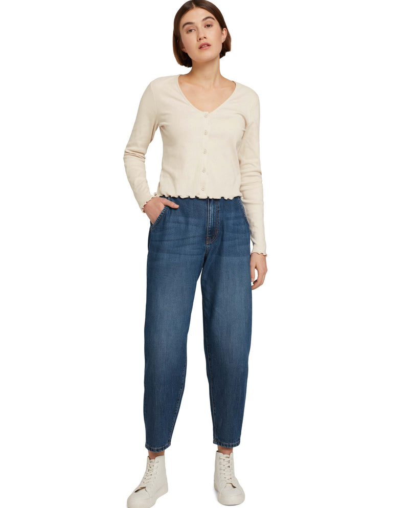 Vaquero de mujer Berrel mom fit azul