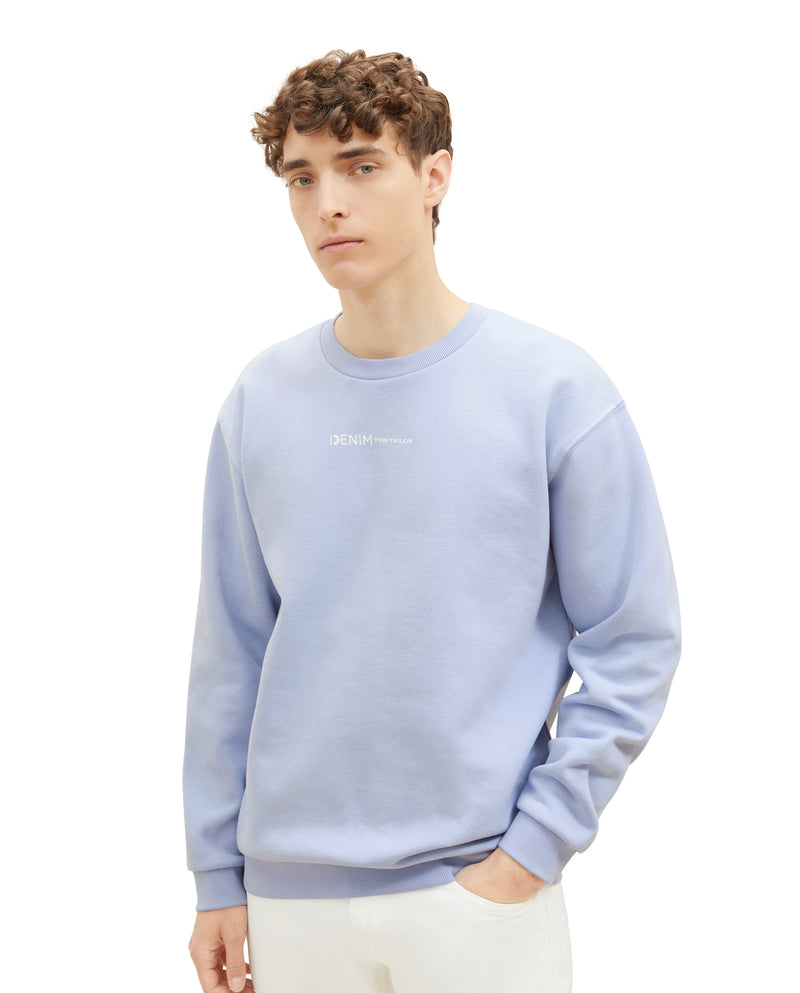 Sudadera de hombre cuello redondo azul claro