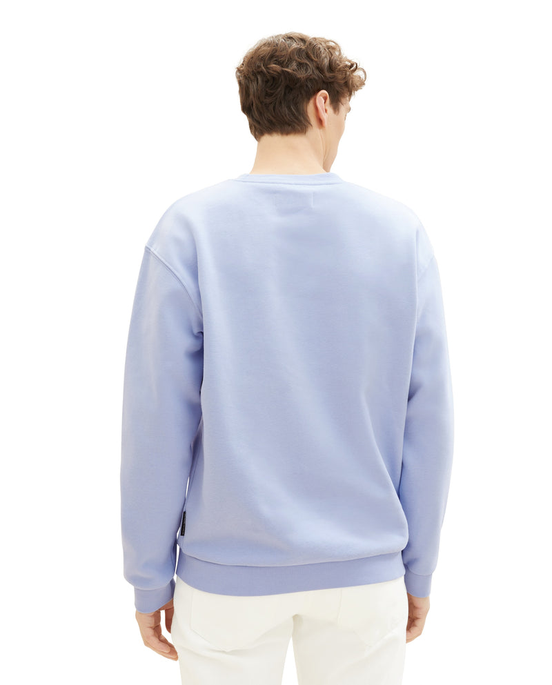 Sudadera de hombre cuello redondo azul claro