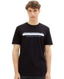 Camiseta de hombre con dibujo frontal negro