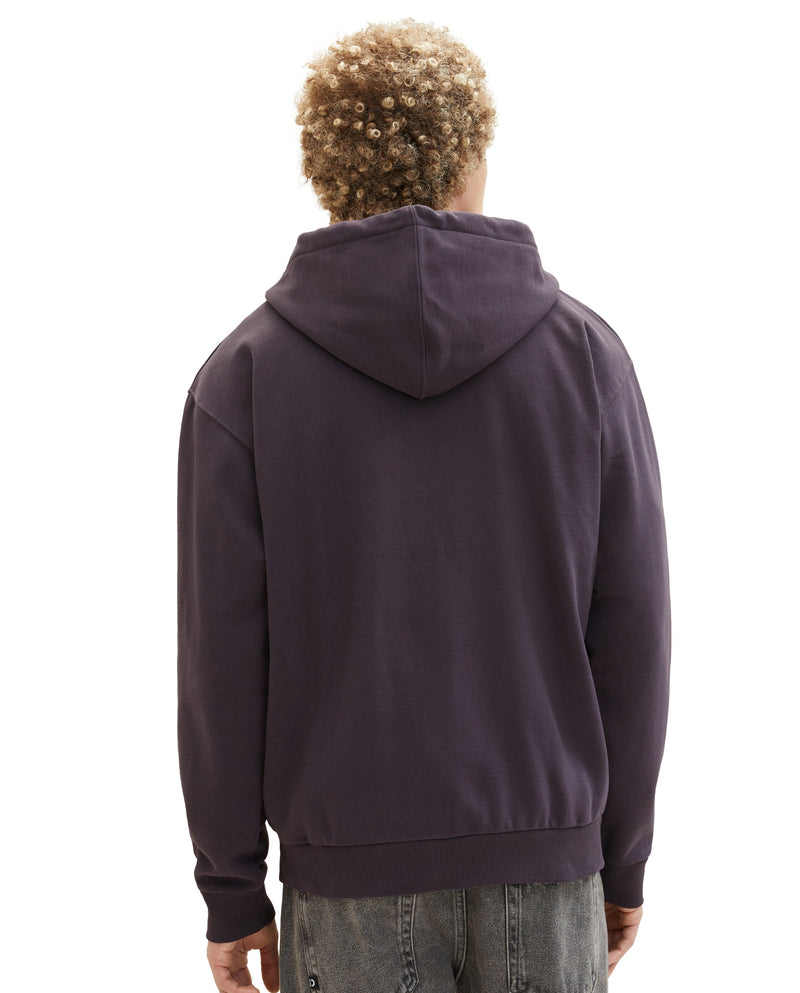 Sudadera de hombre con capucha y cremallera morado