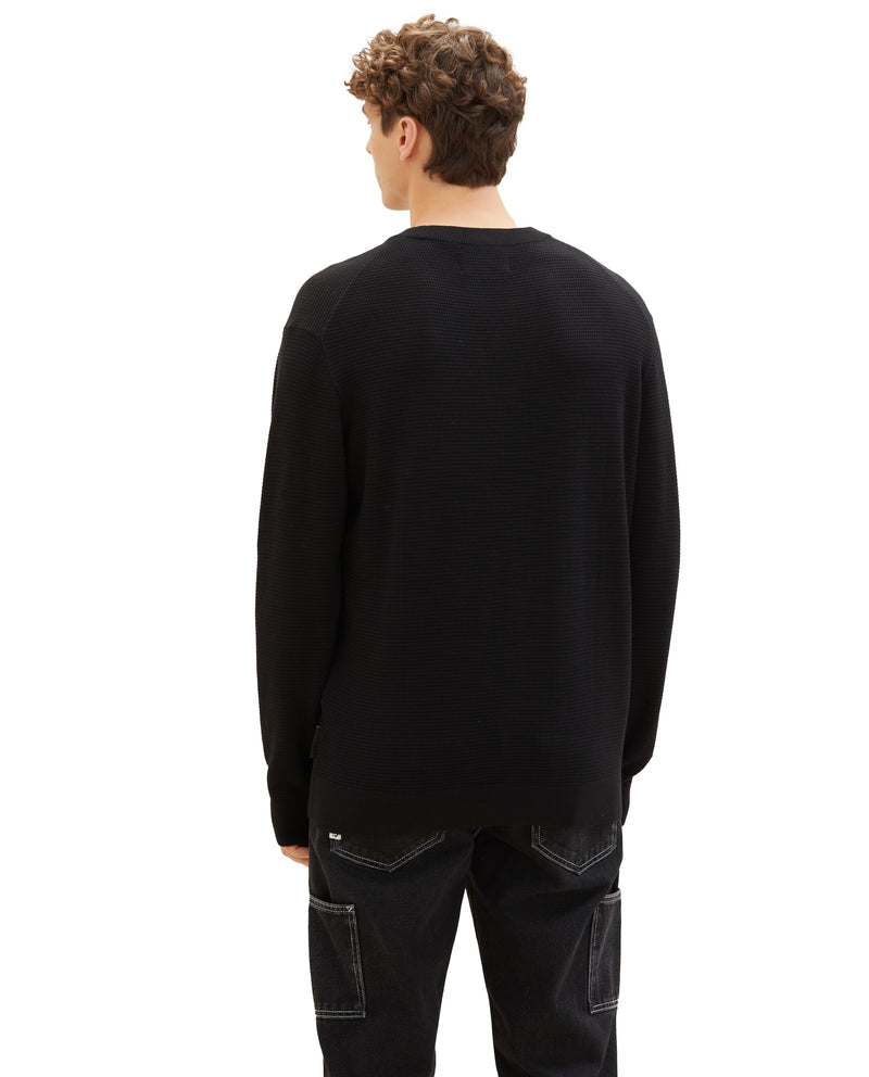 Jersey de hombre con tejido estructurado negro
