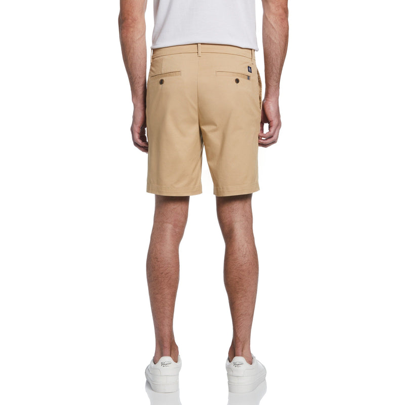 Pantalón corto chino básico de algodón reciclado kaki