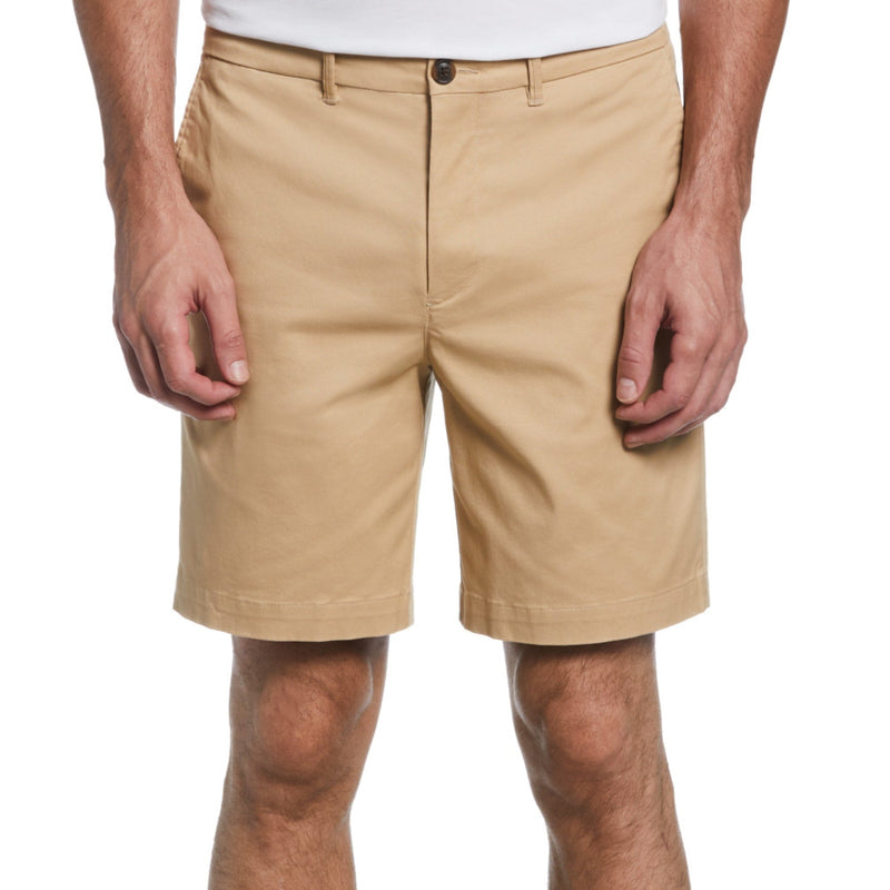 Pantalón corto chino básico de algodón reciclado kaki