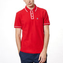 Polo earl de algodón orgánico sticker Pete rojo