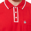 Polo earl de algodón orgánico sticker Pete rojo