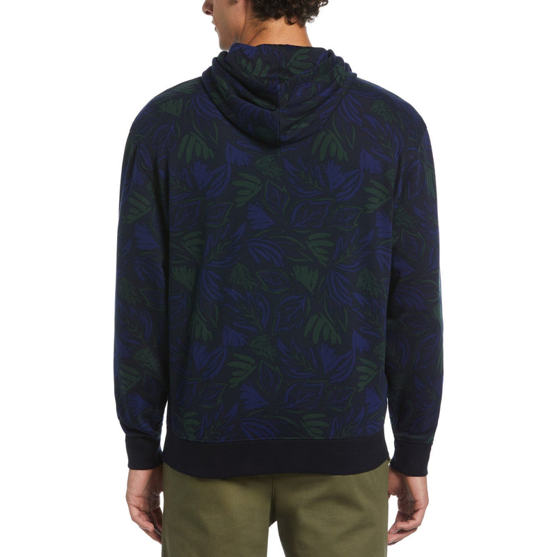 Sudadera polar con capucha y estampado floral