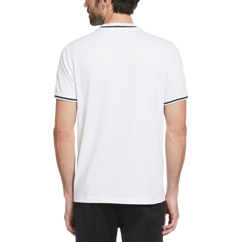 Camiseta de algodón organico rib tip blanco