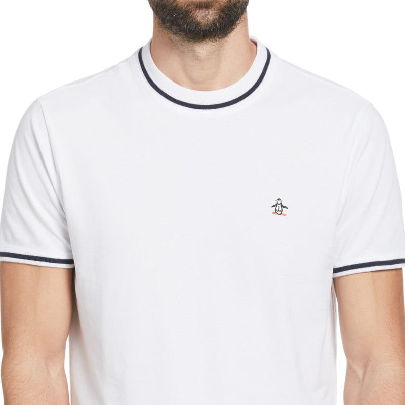 Camiseta de algodón organico rib tip blanco