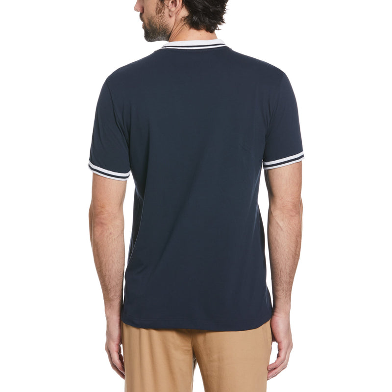 Camiseta de algodon organico rib tip azul marino