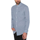 Camisa manga larga estampado gingham azul