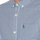 Camisa manga larga estampado gingham azul