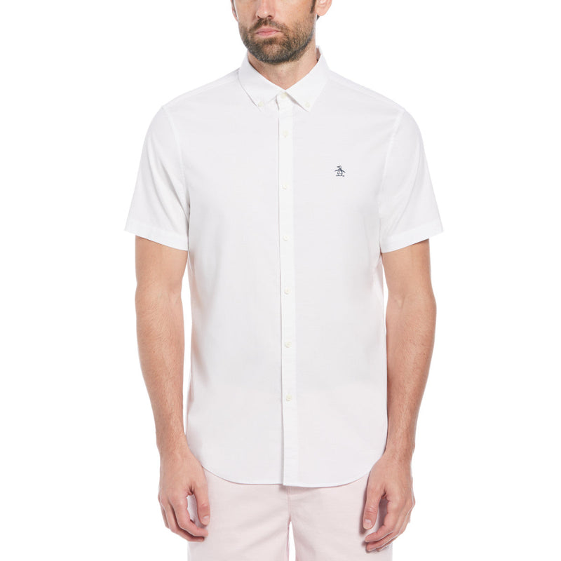 Camisa manga corta Oxford stretch blanco