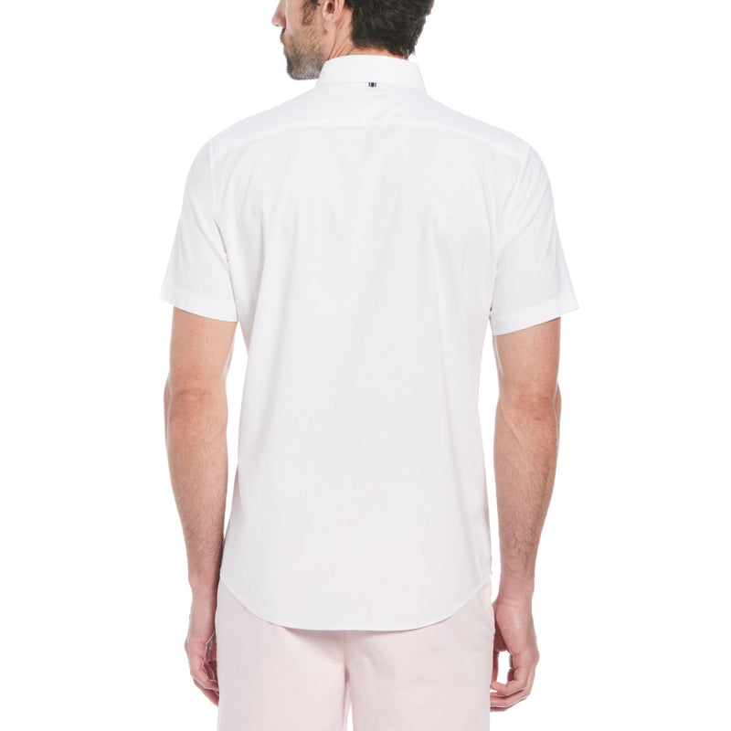 Camisa manga corta Oxford stretch blanco