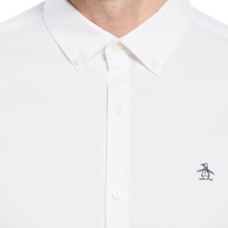 Camisa manga corta Oxford stretch blanco