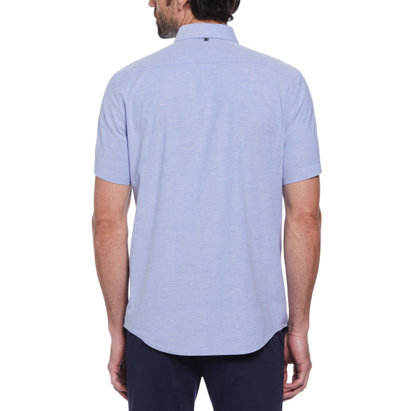 Camisa manga corta Oxford stretch azul claro