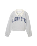 Sudadera de niña con cuello polo
