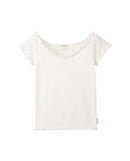 Camiseta de niña manga corta canalé