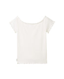 Camiseta de niña manga corta canalé