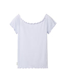 Camiseta de niña manga corta canalé