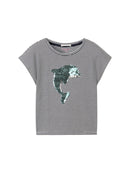 Camiseta de niña manga corta con rayas