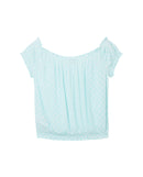 Blusa de niña manga corta estampado de flores