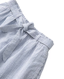 Pantalón corto de niña con estampado a rayas