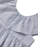 Vestido de niña sin mangas con estampado a rayas
