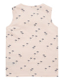 Camiseta de niño sin mangas con estampado en toda la prenda