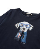 Camiseta de niña de manga larga con cuello redondo