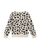 Sudadera de niña con cuello redondo y estampado animal print