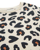 Sudadera de niña con cuello redondo y estampado animal print