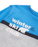 Sudadera de niño con cuello redondo y bloques de color