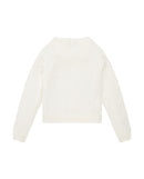 Cárdigan de niña blanco con cuello redondo