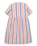 Vestido de niña de manga corta estampado a rayas