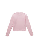 Camiseta de niña en canalé de manga larga
