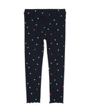 Leggins de niña de canalé con estampado de corazones