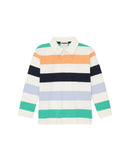 Polo de niño manga larga con rayas multicolor