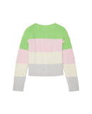 Jersey de niña cuello redondo con rayas multicolor