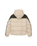 Plumífero de niño color block con capucha