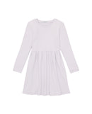 Vestido de niña con textura acanalada de manga larga