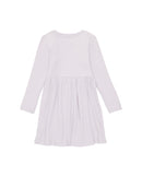 Vestido de niña con textura acanalada de manga larga