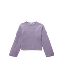 Jersey de niña liso con cuello redondo