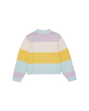 Chaqueta de niña de punto a rayas multicolor